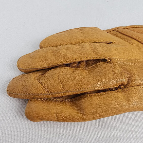 Yellow Leather Lined Gloves Size S - Picture 3 of 5